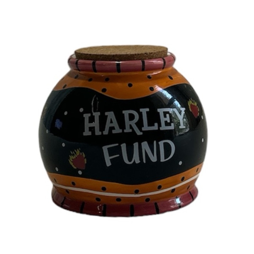Bella Casa by Ganz  Ceramic Jar “Harley Fund” Harley Davidson, Harley Money Jar